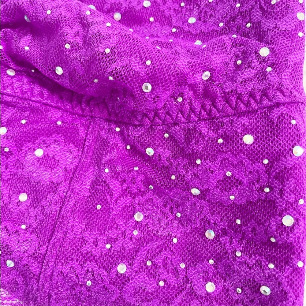 PINK Victoria’s Secret Purple Lace Rhinestone Bandeau Bralette L